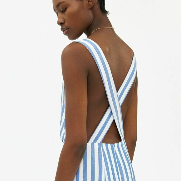 Stelen Womens Blue White Striped Sleeveless Dress - Picture 2 of 5